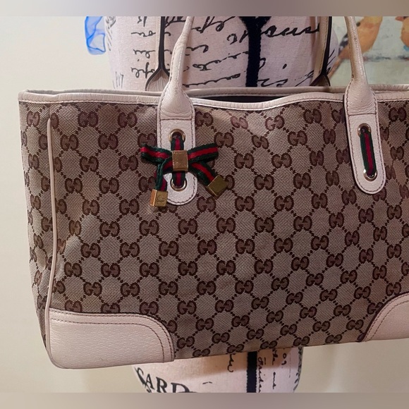 GUCCI Ribbon GG Pattern Tote - Picture 6 of 17